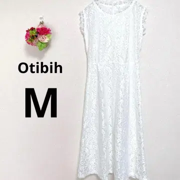 a3067 Otibih 슬리브리스 전체 레이스 롱 원피스 화이트 M