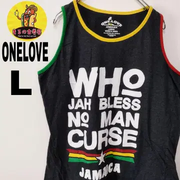 USA 구제 의류 ONELOVE 탱크탑 L 밥 말리 다크 그레이 라스타