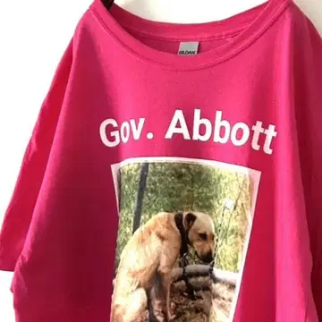 길단 도그 Gov.Abbott 티셔츠 XL 핑크 구제 의류