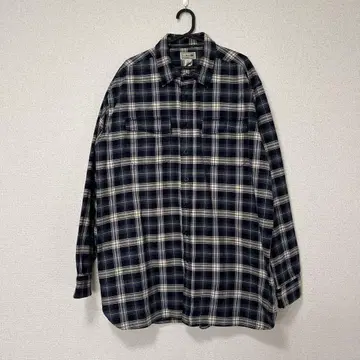 구제 의류 L.L.Bean 플란넬 셔츠 XL TALL 네이비 계열 체크