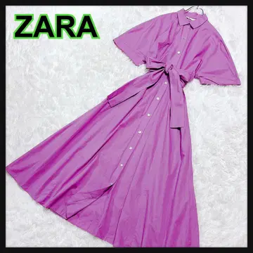 ZARA 자라 셔츠 원피스 롱 리본 벨트 퍼플 예쁜 색상 봄 여름