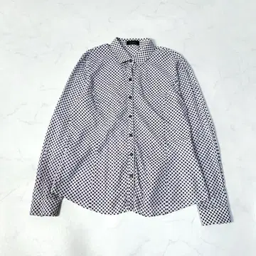 Leilian 레리안 올 패턴 긴팔 블라우스 스트레치 퍼플 L