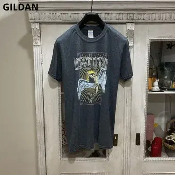 LED ZEPPELIN 티셔츠 M 차콜 GILDAN 밴딩 티셔츠