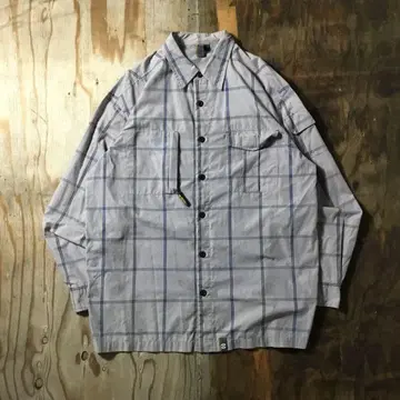 00s 체크 기믹 셔츠 그레이 테크 메쉬 PFG 아웃도어
