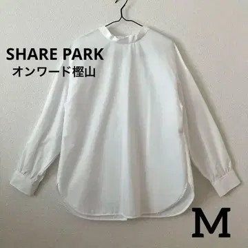 공유 파크 블라우스 화이트 긴팔 M 백 리본 온워드 카시야마