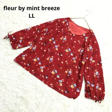 fleur by mint breeze 꽃무늬 상의 빅 사이즈 빨간색 LL