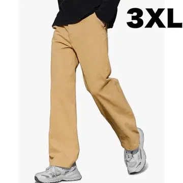 바지 남성용 치노 팬츠 통기성 무지 코튼 이지 팬츠 베이지 3XL