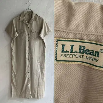 90S USA제 L.L.Bean 사파리 셔츠 원피스 엘엘빈