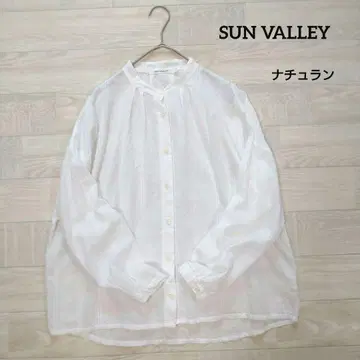 SUN VALLEY 선 밸리 코튼 밴드 카라 셔츠 M 내추럴
