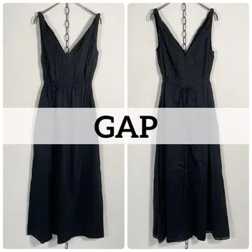 인도산 00s GAP 섀도우 스트라이프 롱 린넨 블렌드 원피스