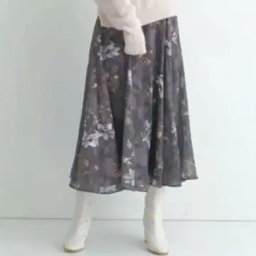 쉬폰 자카드 플라워 스커트