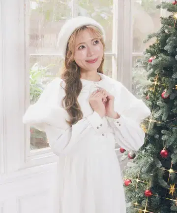 areeam 퍼 케이프 원피스