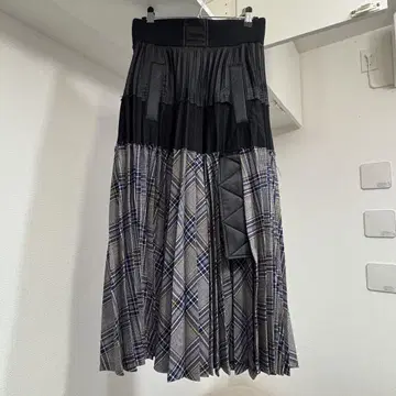 사카이 18-19aw 패널 체크 플리츠 스커트 size2