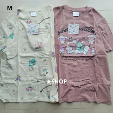 산리오 시나모롤 생일 축제 반팔 티셔츠 캐릭터 모음 M