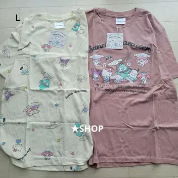 산리오 시나모롤 생일 축제 반팔 티셔츠 캐릭터 모음 L