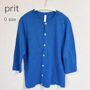 prit 프릿 긴팔 가디건 여성용 린넨 100% S 블루