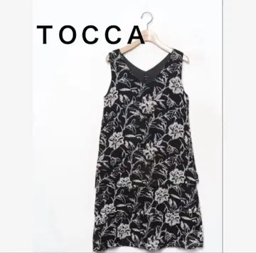 새상품급 TOCCA 토카 꽃무늬 스팽글 슬리브리스 원피스 드레스