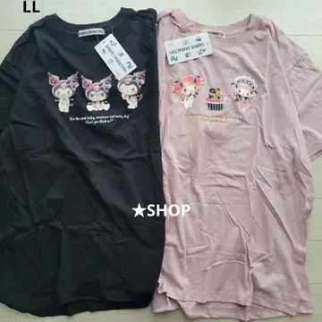산리오 마이멜로디 쿠로미 마이 스위트 피아노 반팔 티셔츠 LL
