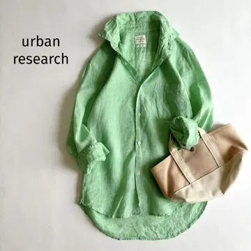 어반 리서치 * 린넨 100% 셔츠 블라우스 그린 겉옷