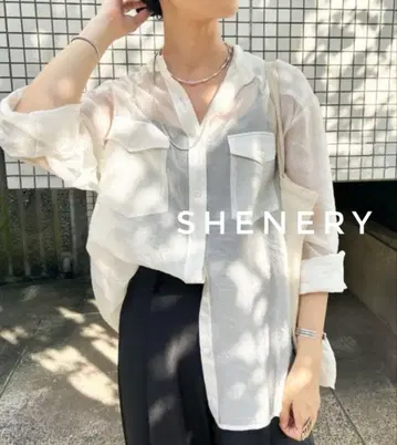 택 포함 새상품 SHENERY 웨스턴 시어 셔츠 화이트 FREE 시너리