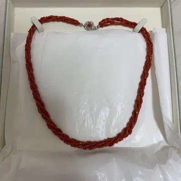 오렌지 코랄 3연 목걸이