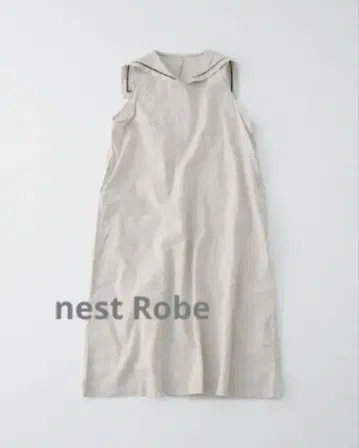 네스트로브 레이스 세일러 카라 슬리브리스 원피스 베이지