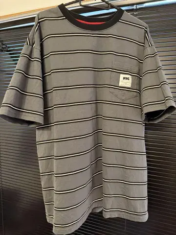 FTC 그레이 스트라이프 반팔 티셔츠 XL