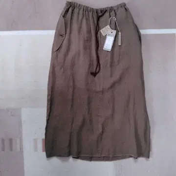 브라스브람 브라운 롱 타이트 스커트 허리밴딩