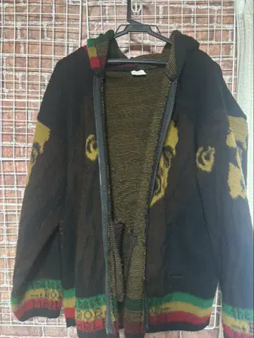 90's 빈티지 밥 말리 빈티지 플리스 니트 후드티