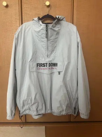 FIRST DOWN 풀오버 나일론 자켓 M 라이트 그레이