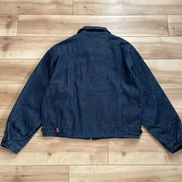 80s 90s VAN JAC 백 아치 로고 자수 데님 스윙 탑