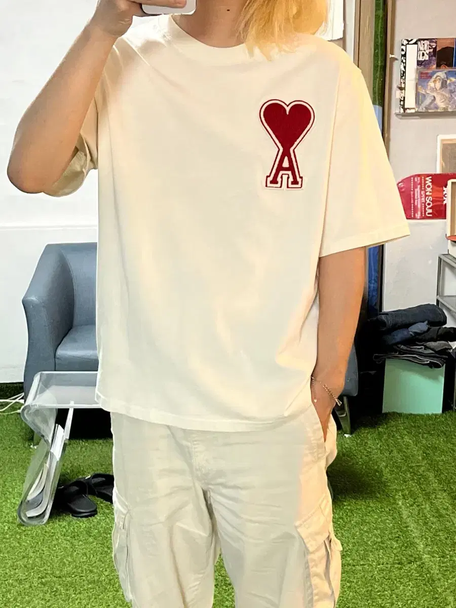 ami 아미 빅로고 반팔티 XS