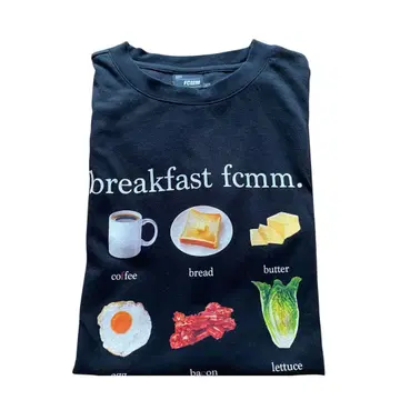 Fcmm breakfast 티셔츠 블랙 콜라주 티셔츠 노멀 코어