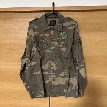 카모 패턴 밀리터리 셔츠 USN 패치 포함