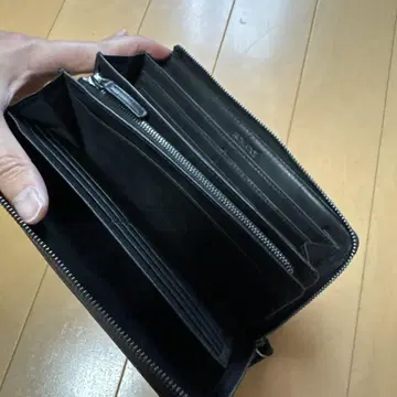 블랙 가죽 장지갑 더블 지퍼 NOMADOI