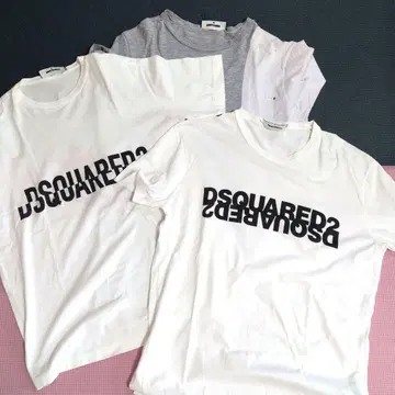DSQUARED2 화이트 티셔츠 로고 3장 세트