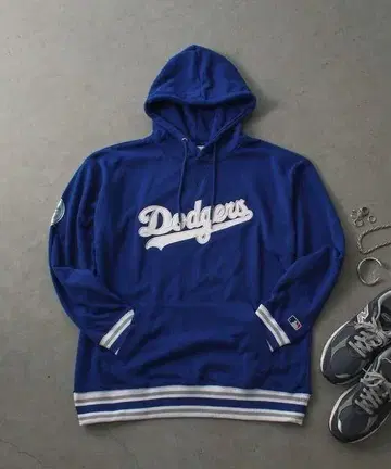 구제 의류] MLB 다저스 풀오버 후드티 속기모 XL 새상품급 상태 A