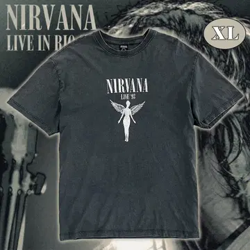 Nirvana 닐바나 라이브 '93 남성용 반팔 프린트 티셔츠 XL