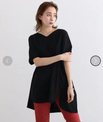 INDIVI 세탁 가능 접촉 냉감 V 넥 돌먼 튜닉 상의