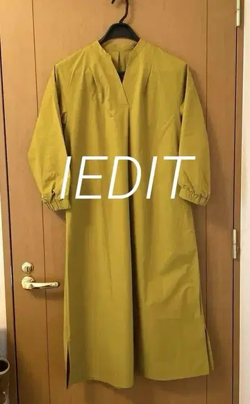 IEDIT 긴팔 셔츠 원피스 (발수) 올리브 그린 M
