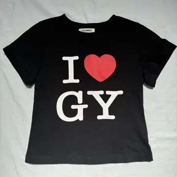 GLOWNY I LOVE GY TEE 블랙 티셔츠