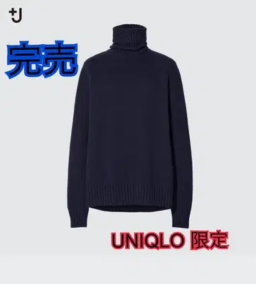완판 유니클로 플러스 J 미들 케이지 캐시미어 블렌드 터틀넥 스웨터 M