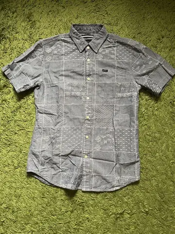 RVCA 반팔 셔츠 XS 그레이 패턴