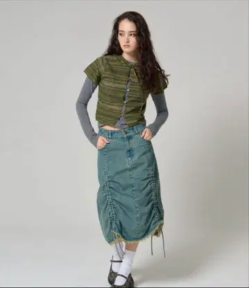 tinajojun 드로스트 데님 스커트