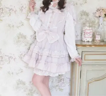 LIZLISA 티아라 리본 티어드 원피스 핑크