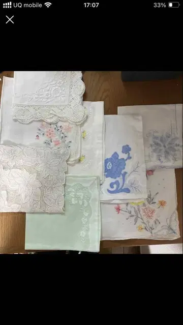 자수 손수건 8장 세트