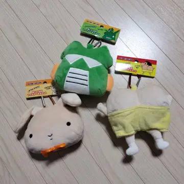 크레용 신짱 카라비너 봉제 인형 지퍼 마스코트 3종 세트
