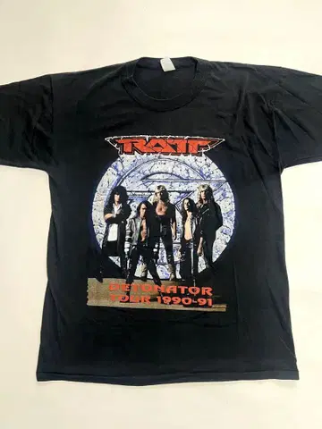 새상품급 RATT 쥐 티셔츠 90년대 싱글 스티치 빈티지 밴딩 티셔츠