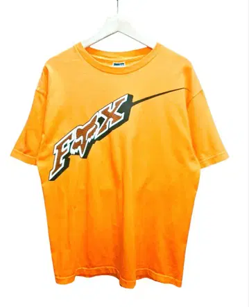 00s FOX RACING 로고 프린트 티셔츠 오렌지