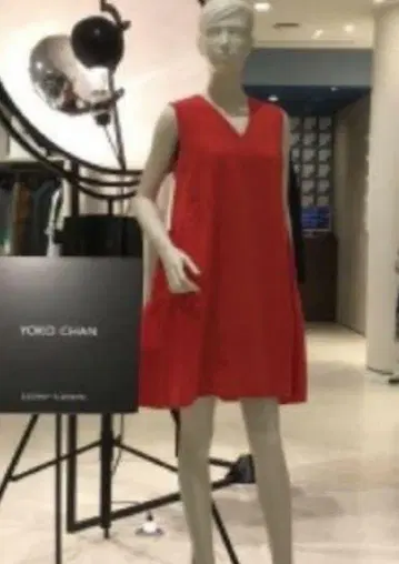 요코짱 백 플레어 원피스 36 레드